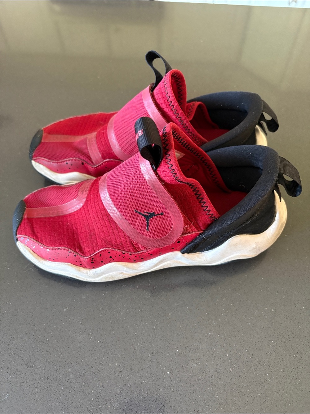 Jordan Kids Slip-On Sneakers in Red and Black